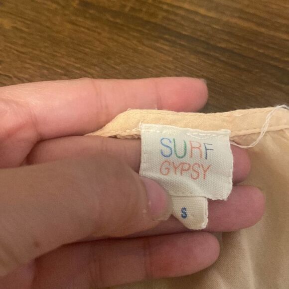 Women’s Surf Gypsy Tie Dye Front Cut Out Bell Sleeve Boho Romper EUC Size Small - Picture 6 of 9